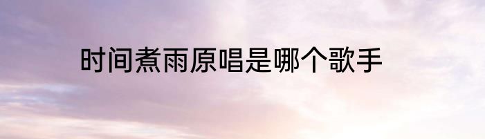 时间煮雨原唱是哪个歌手