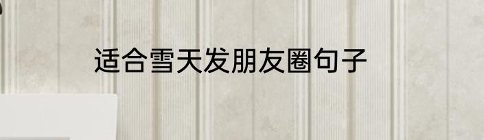 适合雪天发朋友圈句子