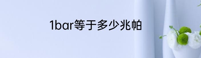 1bar等于多少兆帕