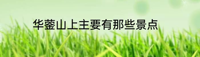 华蓥山上主要有那些景点