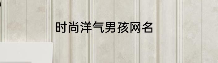 时尚洋气男孩网名