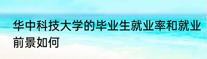 华中科技大学的毕业生就业率和就业前景如何