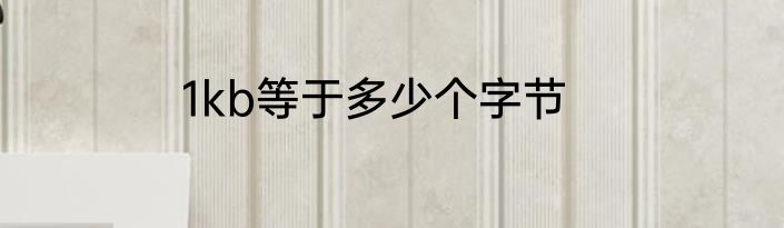 1kb等于多少个字节