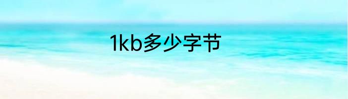 1kb多少字节