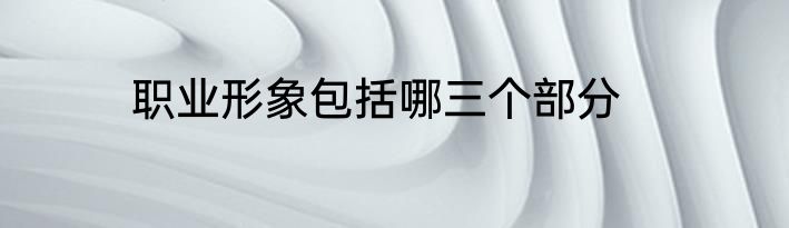 职业形象包括哪三个部分