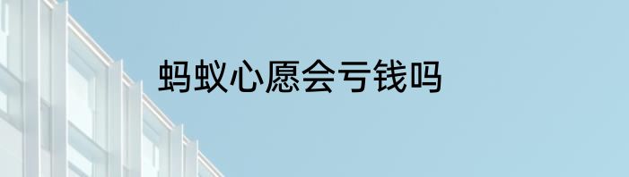 蚂蚁心愿会亏钱吗