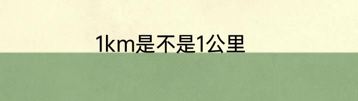 1km是不是1公里