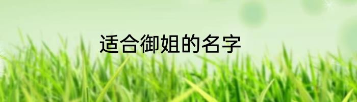 适合御姐的名字