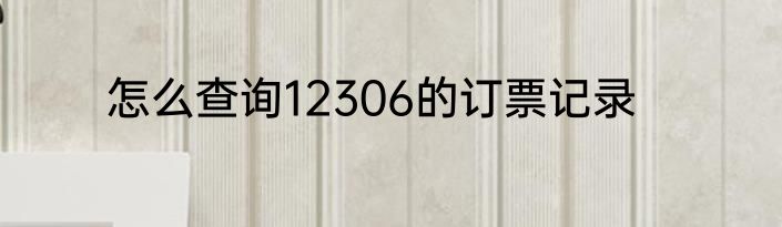 怎么查询12306的订票记录