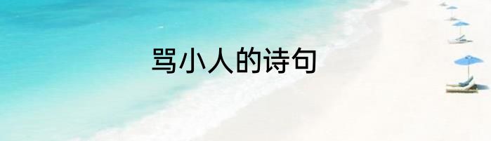 骂小人的诗句