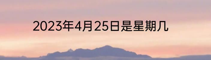 2023年4月25日是星期几
