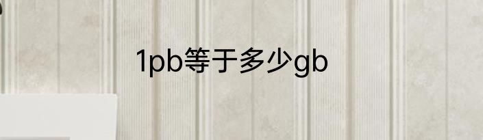 1pb等于多少gb
