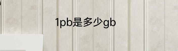 1pb是多少gb