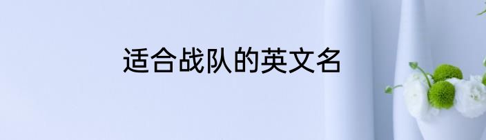 适合战队的英文名