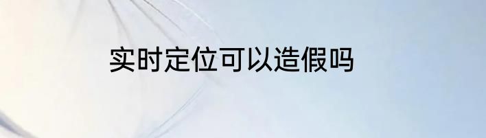 实时定位可以造假吗