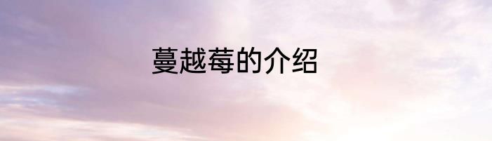 蔓越莓的介绍