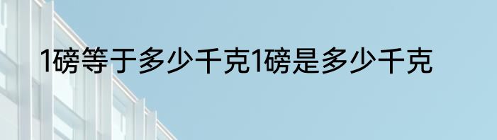 1磅等于多少千克1磅是多少千克