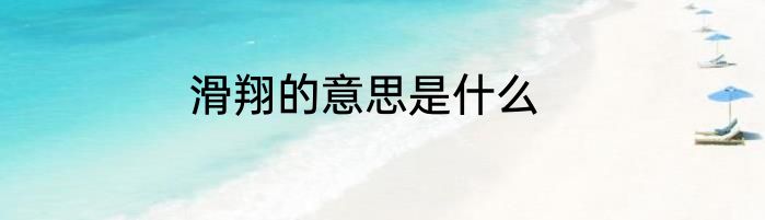 滑翔的意思是什么