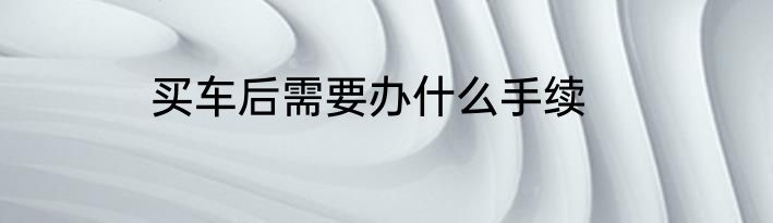 买车后需要办什么手续