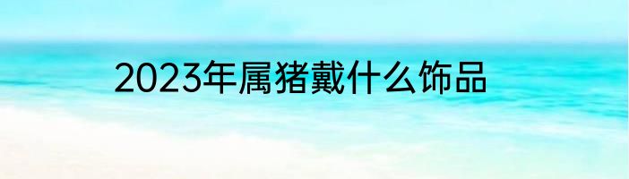 2023年属猪戴什么饰品