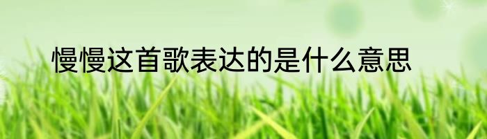 慢慢这首歌表达的是什么意思