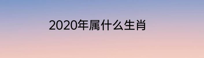 2020年属什么生肖