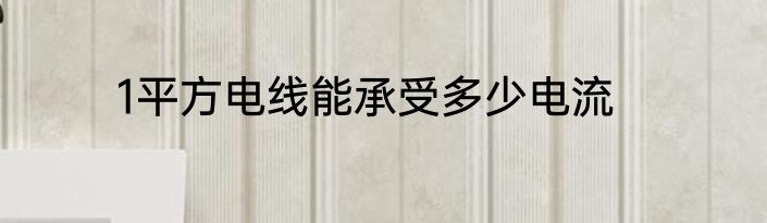 1平方电线能承受多少电流