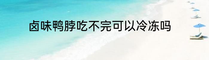 卤味鸭脖吃不完可以冷冻吗