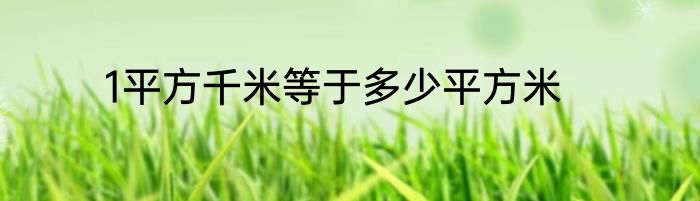 1平方千米等于多少平方米