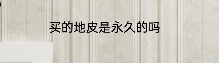 买的地皮是永久的吗