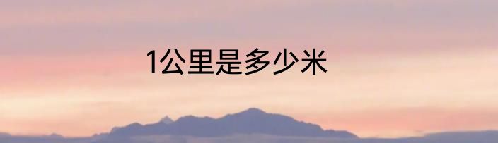 1公里是多少米