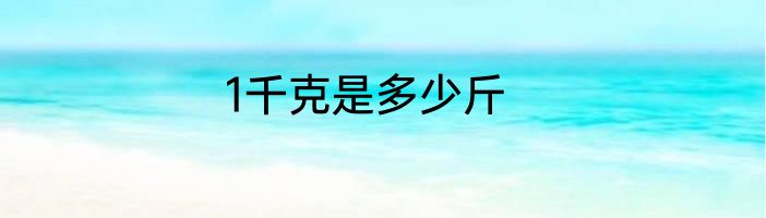 1千克是多少斤