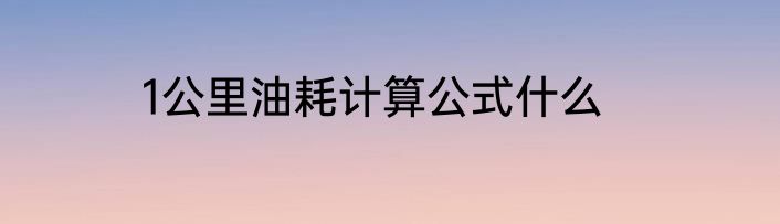1公里油耗计算公式什么