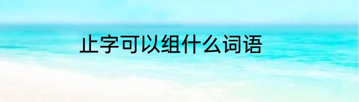 止字可以组什么词语