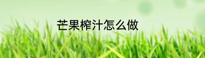 芒果榨汁怎么做