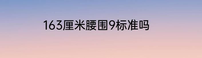 163厘米腰围9标准吗