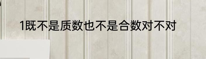 1既不是质数也不是合数对不对