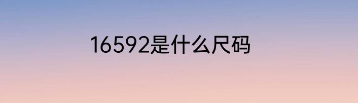 16592是什么尺码