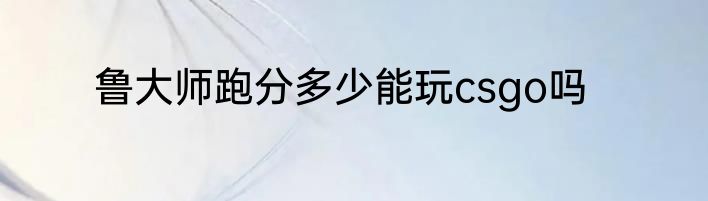 鲁大师跑分多少能玩csgo吗