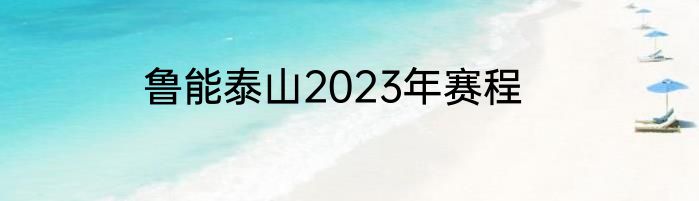 鲁能泰山2023年赛程