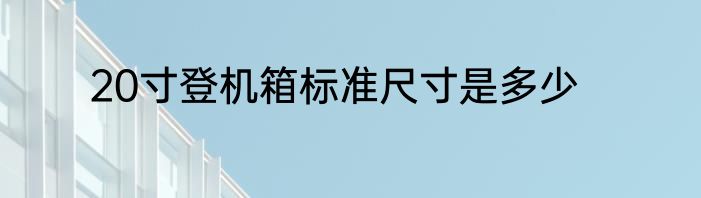 20寸登机箱标准尺寸是多少