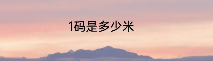 1码是多少米