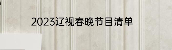 2023辽视春晚节目清单