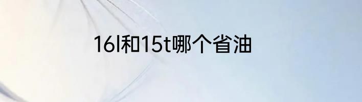 16l和15t哪个省油