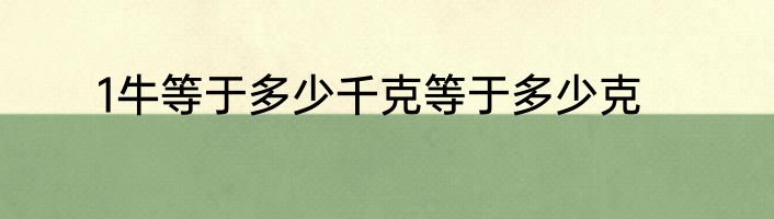 1牛等于多少千克等于多少克