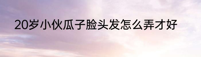 20岁小伙瓜子脸头发怎么弄才好