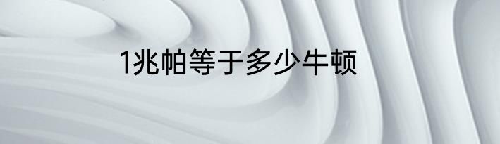 1兆帕等于多少牛顿