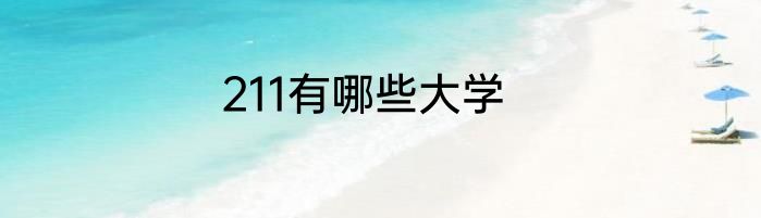 211有哪些大学