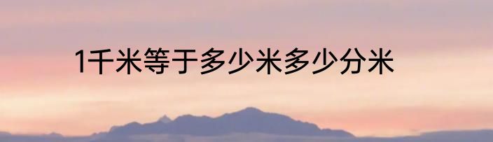 1千米等于多少米多少分米