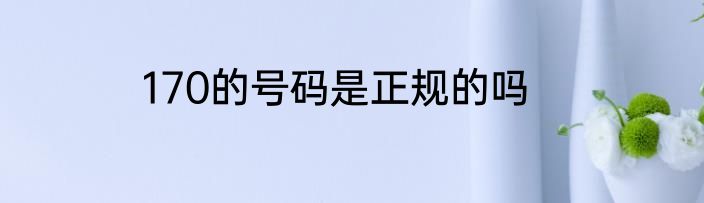 170的号码是正规的吗